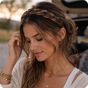 Braided Hair Headband Handmade Boho Easy Hairstyle Bohemian Festival